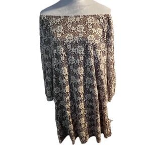 Scrap Work Women’s Coquette Girl Lace Dress Fully Lined Bell Sleeves  Size XL